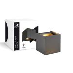 D'Lite Wall Light Nova Aluminium Black Up & Down 4.9W 480lm - 830 Warm White | IP54 - Adjustable Beam Angle