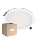 Multipack 4x Ledvance LED Downlight Comfort Opal Aluminium White 30W 3600lm 100D - 930 Warm White | Cutout 200mm - IP44 - Best Colour Rendering