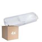 Multipack 4x Noxion LED Emergency Bulkhead White 8.5W 500lm - 865 Daylight | Emergency 3H - incl. 4 directions