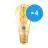 Multipack 4x Osram Vintage 1906 LED E27 Pear Gold 4W 300lm - 820 Extra Warm White | Replaces 25W