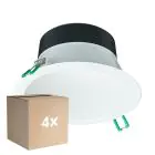 Multipack 4x Philips LED Downlight Coreline DN142B Aluminium White 11W 1200lm 60D - 830 Warm White | Cutout 155mm - IP20 - White Reflector